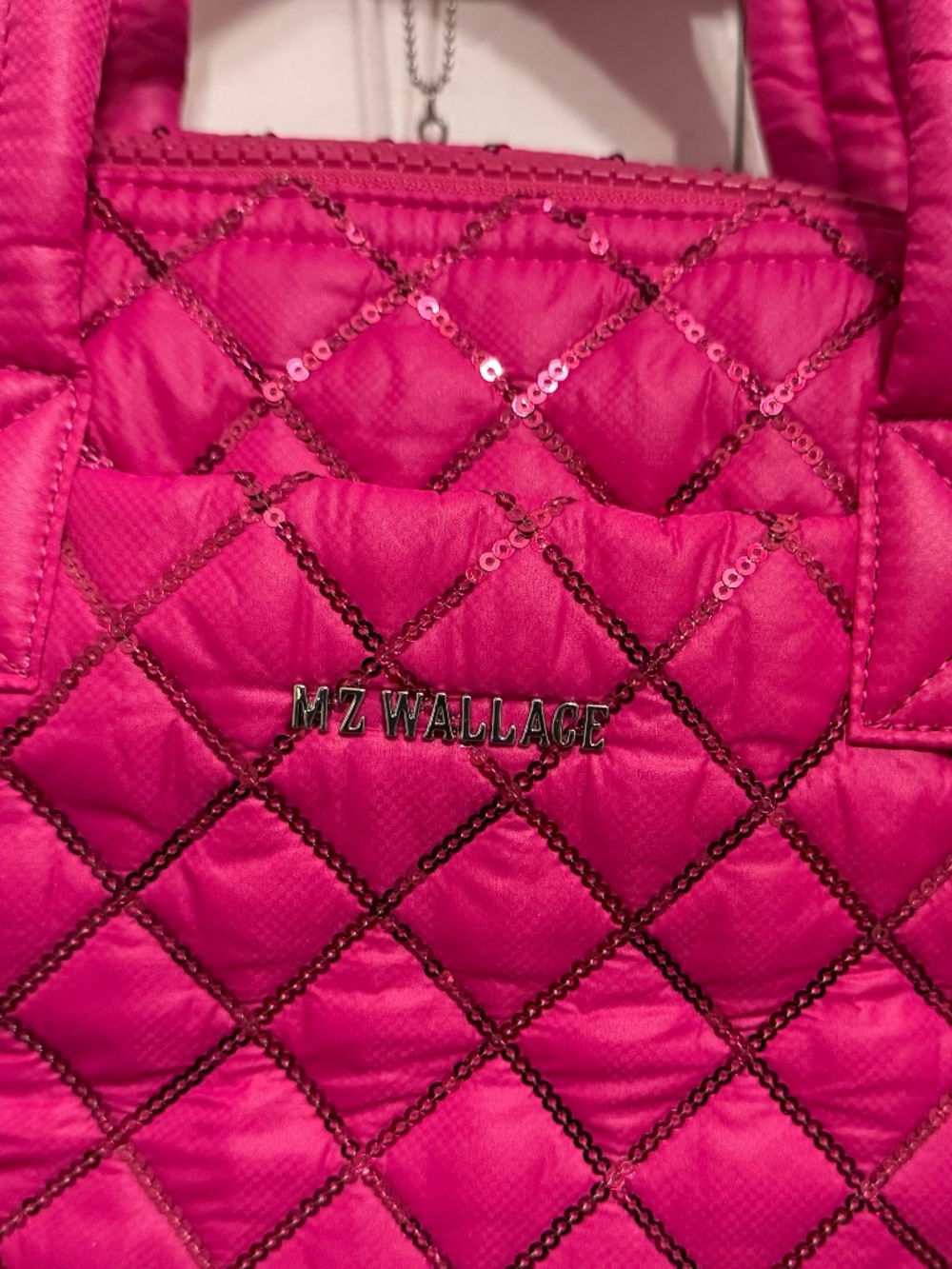 MZ Wallace Sutton Deluxe Size S Fuchsia with Sequin NWT - Picture 9 of 9